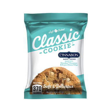 Classic Cookie Soft Baked Cinnabon® Cookies made with Cinnamon and Cream Cheese Chips, 2 Boxes, 16 Individually Wrapped Cookies