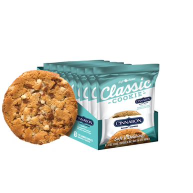 Classic Cookie Soft Baked Cinnabon® Cookies made with Cinnamon and Cream Cheese Chips, 2 Boxes, 16 Individually Wrapped Cookies