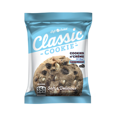 Classic Cookie Soft Baked Cookies n' Crème Cookies made with Premier White Crème Chips, 2 Boxes, 16 Individually Wrapped Cookies