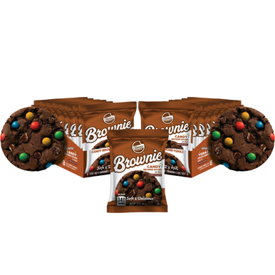 Classic Cookie Soft Baked Brownie Rounds made with Chocolate Candies, 2 Boxes, 16 Individually Wrapped Brownies