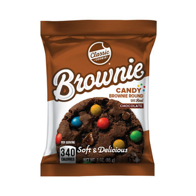 Classic Cookie Soft Baked Brownie Rounds made with Chocolate Candies, 2 Boxes, 16 Individually Wrapped Brownies