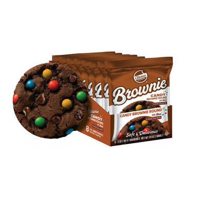 Classic Cookie Soft Baked Brownie Rounds made with Chocolate Candies, 2 Boxes, 16 Individually Wrapped Brownies