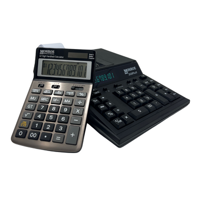 Monroe 2020PlusX 12-Digit Medium-Duty Accounting Desktop Printing Calculator With Large Display