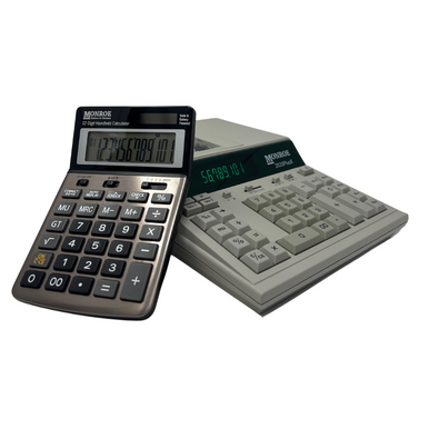 Monroe 2020PlusX 12-Digit Medium-Duty Accounting Desktop Printing Calculator With Large Display