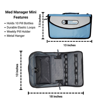 Med Manager Mini Medicine Organizer and Pill Case