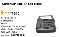 GRC Canon AP 200, AP 550 Series Ink Ribbon (Black) (T315)
