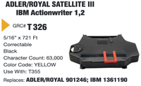 GRC Compatible Adler/Royal Satellite III; IBM Actionwriter 1, 2 Ink Ribbon (Black) (T326)