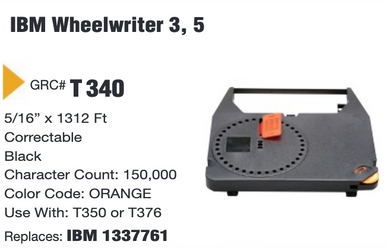 GRC Compatible IBM Wheelwriter Ink Ribbon - Fits All IBM Wheelwriters